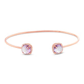 0.14ct Diamond & 3.36ct Amethyst 14k Rose Gold Bangle